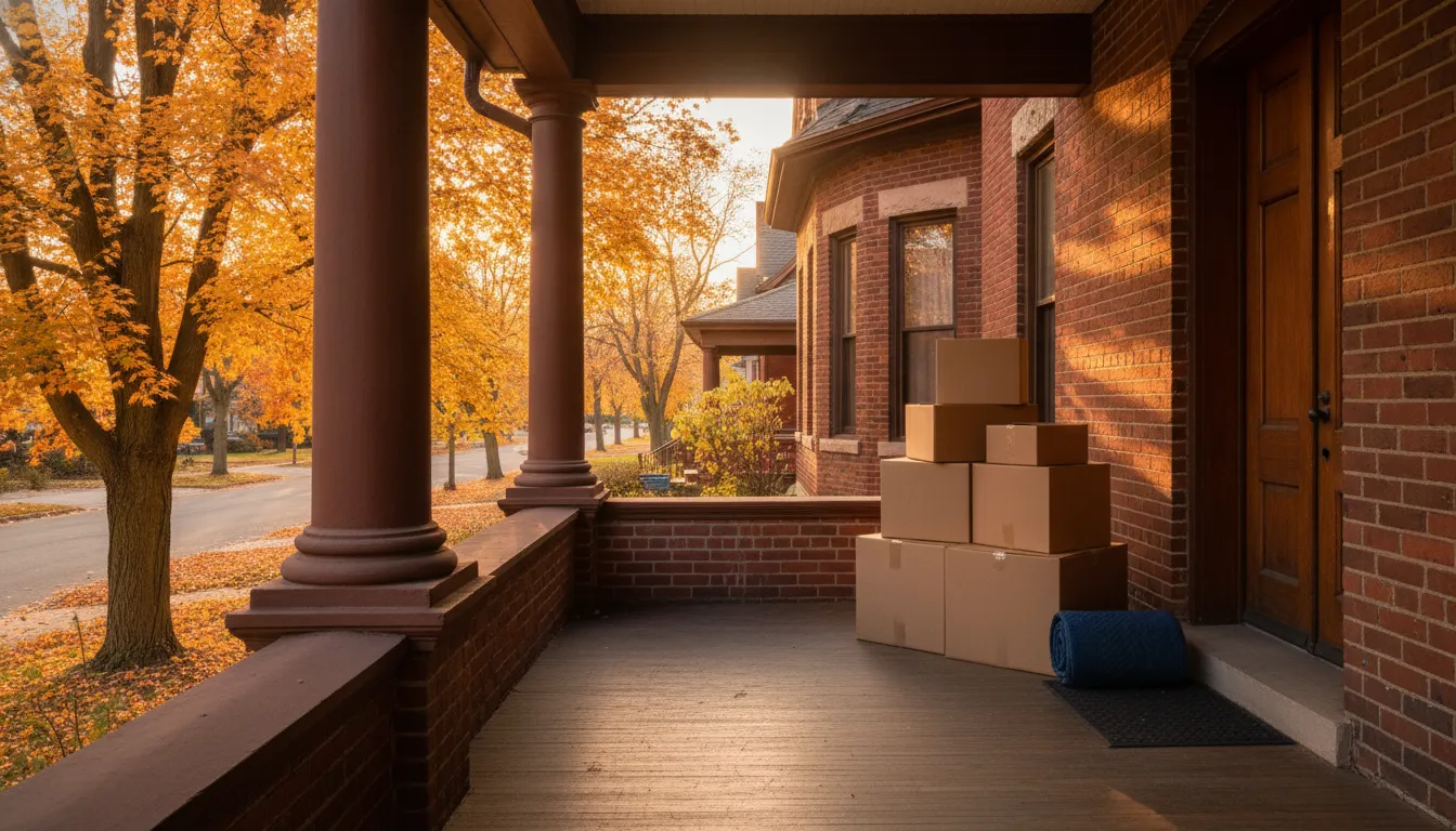 Moving boxes ready to go